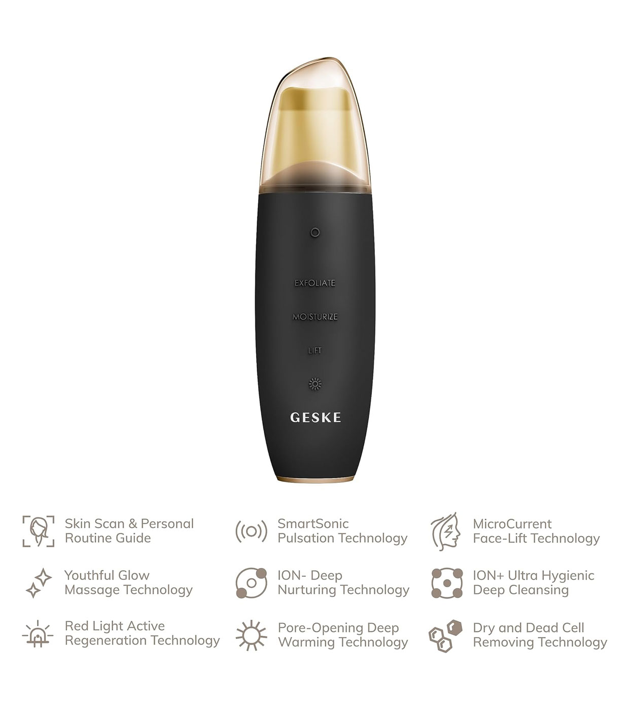 Acquistare GESKE - Detergente MicroCurrent Skin Scrubber & Blackhead  Remover 9 en 1 - Nero Oro