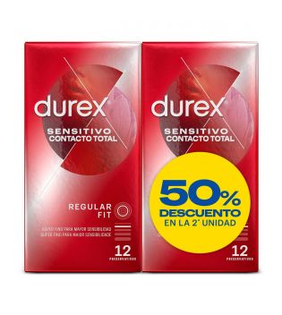 Durex - Preservativi sensibili al contatto totali - 2 x 12 unità
