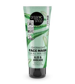 Organic Shop - Maschera viso notte per tutti i tipi di pelle - Aloe e Avocado