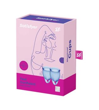 Satisfyer - Kit coppetta mestruale Feel Confident  (15 + 20 ml) - Blu scuro