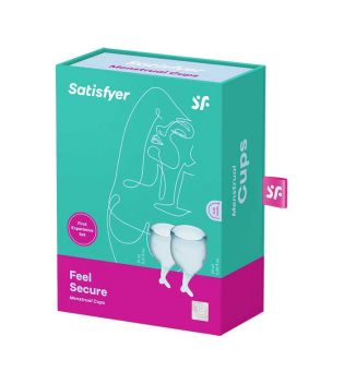 Satisfyer - Kit coppetta mestruale Feel Secure (15 + 20 ml) - Azzurro