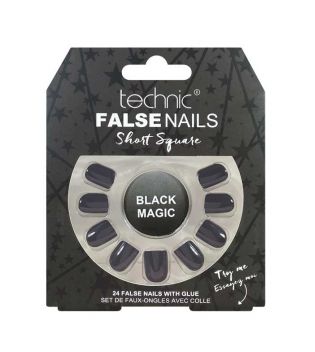 Technic Cosmetics - Unghie finte False Nails Short Square - Black Magic