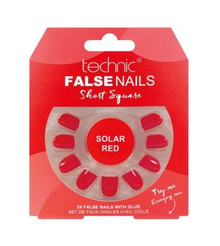 Technic Cosmetics - Unghie finte False Nails Short Square - Solar Red