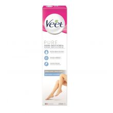 Veet - Crema depilatoria per gambe e corpo Pure - Pelle sensibile